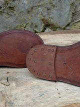chaussures bébé cuir marron année 50