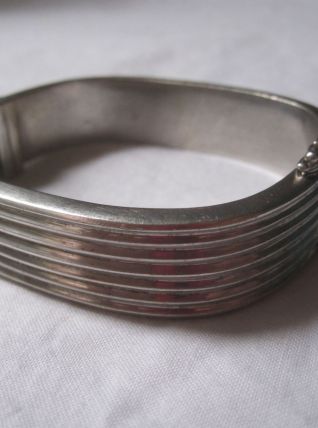superbe bracelet en argent style art déco