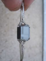 ancienne broche argent serti d'une hématite