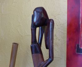 statue bois un seul bloc H70 cm
