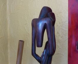 statue bois un seul bloc H70 cm