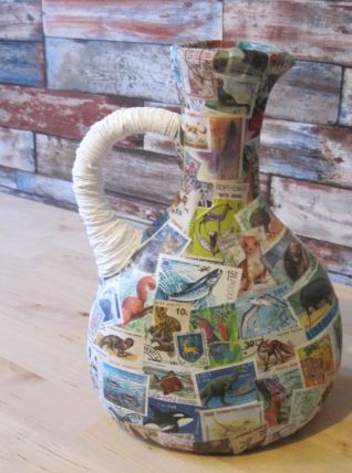 Creation en Vase fait avec bouteille