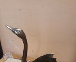 Cygne en laiton doré vintage