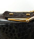 Sac croco en cuir vintage