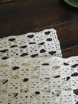 Deux pièces rideaux crochet fait main Vintage 60'S