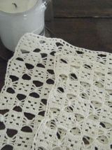 Deux pièces rideaux crochet fait main Vintage 60'S