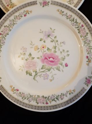 12 assiettes porcelaine fine