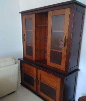 Bibliotheque en bois massif style colonial