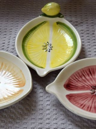 3 petites plats en faïence pour l'apéro / années 70