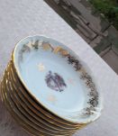 magnifique service  a dessert en porcelaine de chauvigny