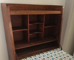 secrétaire vintage scandinave pieds compas, bureau 