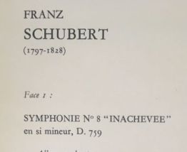 Schubert - Symphonie inachevée - 33 t