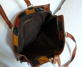 Sac à main cabas cuir années 70