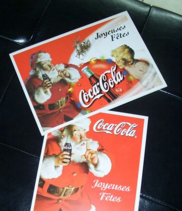 Lot de 2 CARTES VOEUX COCA COLA NOEL 