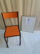 SERIE DE 7 CHAISES  VINTAGE  INDUS ORANGE