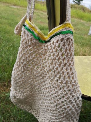 Petit cabas crocheté rectagulaire
