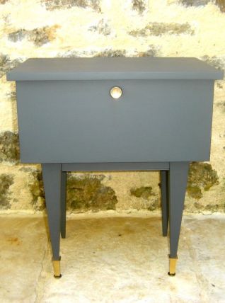 table de chevet vintage grise 