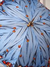 Parapluie kitsch poignée dorée vintage 60's