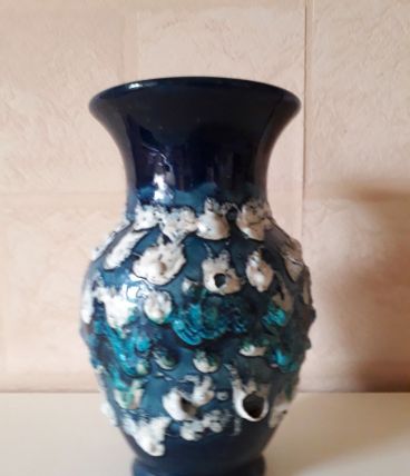 JOLI VASE BLEU    VALLAURIS