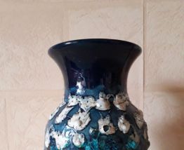 JOLI VASE BLEU    VALLAURIS