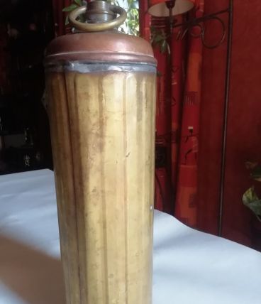 ancienne bouillotte en laiton obus 