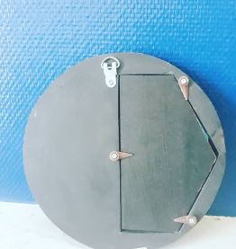 Petit miroir rond asiatique en bois