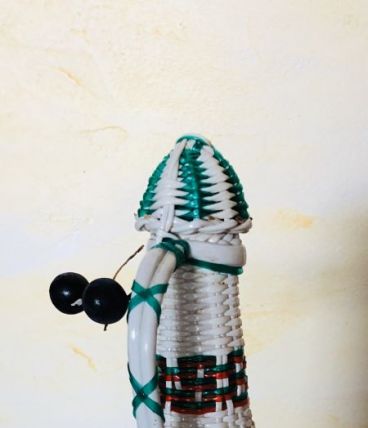 Bouteille vintage scoubidou