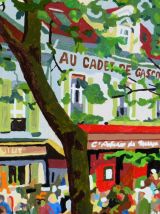 Huile sur panneau de bois thème Montmartre