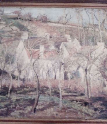 deux Peinture sur bois de pissaro