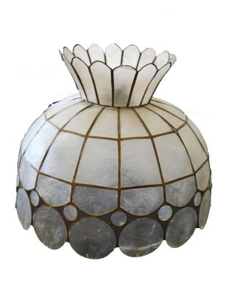 luminaire suspension nacre et laiton
