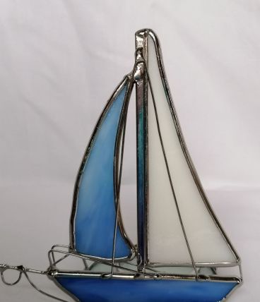 Bougeoir en vitrail  bateau