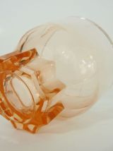 Lot de 6 verres anciens, verre pressé rose, apéritif digesti
