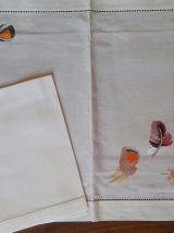 6 Sets de table &amp; serviettes, brodés à la main