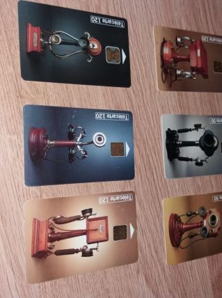 Lot de 6 cartes téléphoniques Téléphone vintage