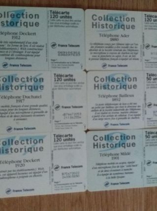 Lot de 6 cartes téléphoniques Téléphone vintage