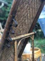 Chaise longue en osier et rotin année 30