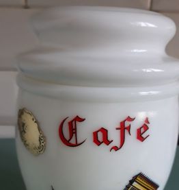 2 pots de cuisine  1960 en opaline Egizia Italie