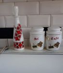 2 pots de cuisine  1960 en opaline Egizia Italie