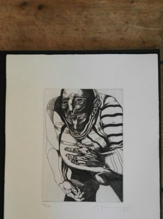 Gravure signée, numérotée, Giovanni Giannini pour Edgar Poe