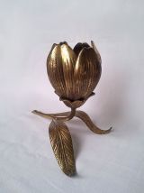 Cendrier en laiton doré fleur de lys