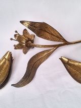 Cendrier en laiton doré fleur de lys
