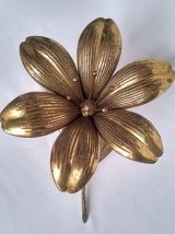 Cendrier en laiton doré fleur de lys