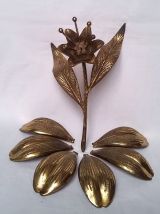 Cendrier en laiton doré fleur de lys