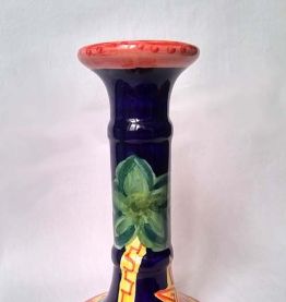 Bougeoir en faience d'Italie soleil et palmier 