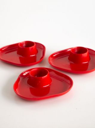 3 coquetiers rouges