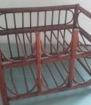 Porte bouteilles vintage en rotin