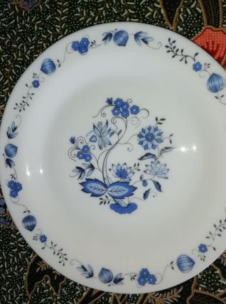 Assiettes à dessert Arcopal Fleurs bleues