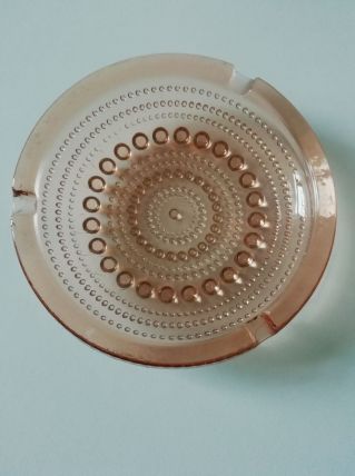 Cendrier en verre rosé