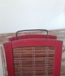 Porte revue rotin et bois