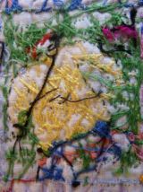 Abécédaire en coton brodé à la main 37 x 30 cm